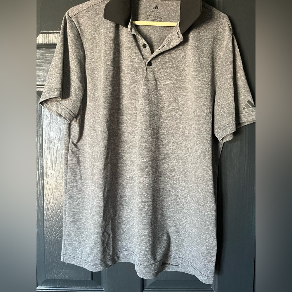 adidas Men’s Light Gray Heather Polo Shirt